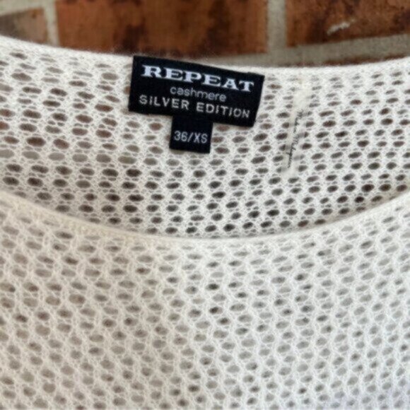 REPEAT Cashmere 100% Cashmere  crochet sweater XS - Picture 6 of 9